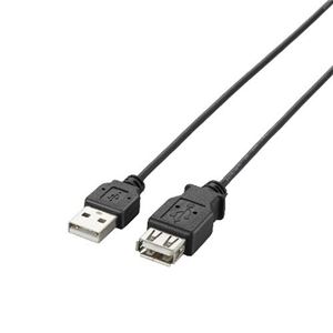 （まとめ）エレコム 極細USB2.0延長ケーブル（A-A延長タイプ） U2C-EXN10BK【×5セット】