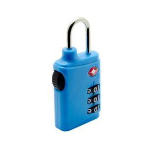 （まとめ）ミヨシ TSAロック 3ダイヤル式 ブルー MBZ-TDL／BL【×5セット】