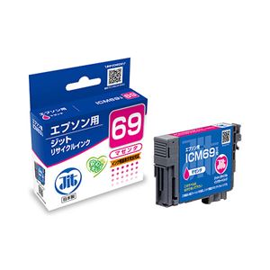 （まとめ）JIT （互換） エプソン：ICM69（マゼンタ）対応 リサイクルインクカートリッジ JIT-E69M【×5セット】