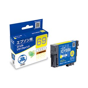 （まとめ）JIT （互換） エプソン：ICY69（イエロー）対応 リサイクルインクカートリッジ JIT-E69Y【×5セット】