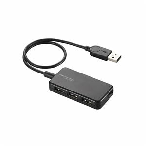 （まとめ）エレコム USB2.0ハブ（Windowsタブレット向け） U2HS-A402BBK【×3セット】