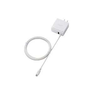 （まとめ）エレコム スマートフォン・タブレット用充電器（ケーブル+1ポート） MPA-ACMCC151WH【×2セット】