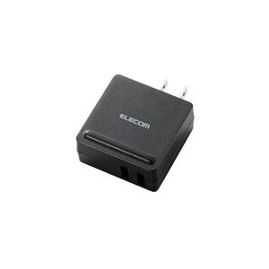 （まとめ）エレコム スマートフォン・タブレット用充電器（USB・2ポート） MPA-ACUCN002BK【×3セット】