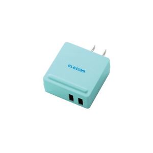 （まとめ）エレコム スマートフォン・タブレット用充電器（USB・2ポート） MPA-ACUCN002BU【×3セット】