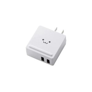 （まとめ）エレコム スマートフォン・タブレット用充電器（USB・2ポート） MPA-ACUCN002WF【×3セット】
