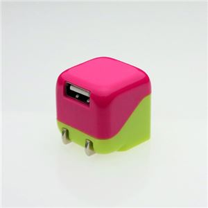 （まとめ）エレス mini USB-ACアダプタ （ピンク） HBTOYS703012【×3セット】