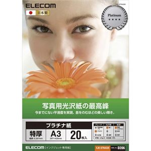 （まとめ）エレコム 光沢紙の最高峰 プラチナフォトペーパー EJK-QTNA320【×2セット】