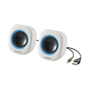 （まとめ）エレコム パソコン用2.0chスピーカー MS-P06UWB【×3セット】