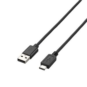 （まとめ）エレコム USB2.0ケーブル（A-TypeC） U2C-AC10BK【×3セット】