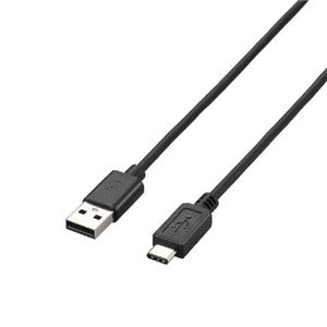 （まとめ）エレコム USB2.0ケーブル（A-TypeC） U2C-AC40BK【×2セット】