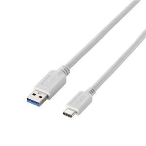 （まとめ）エレコム USB3.1ケーブル（A-TypeC） USB3-APAC10WH【×2セット】