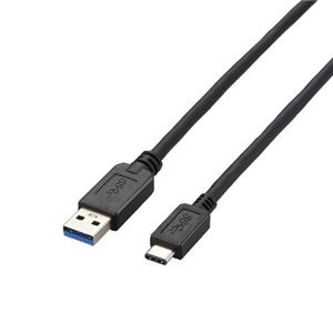 （まとめ）エレコム USB3.1ケーブル（A-TypeC） USB3-AC15BK【×2セット】
