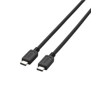 （まとめ）エレコム USB3.1ケーブル（TypeC-TypeC） USB3-CC05BK【×2セット】