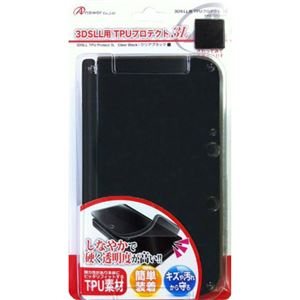 （まとめ）アンサー 3DS LL用 「TPUプロテクト 3L」 （クリアブラック） ANS-3D031BK【×3セット】