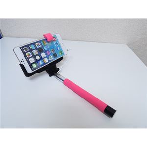 （まとめ）Kjstar スマホスティックケーブルタイプ ピンク k-401-2【×3セット】