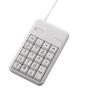 （まとめ）エレコム 2ポートUSB2.0ハブ付きコンパクトUSBテンキーパッド TK-TCM014WH【×2セット】