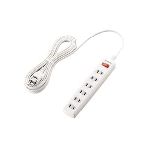 （まとめ）エレコム 一括スイッチ付 雷ガードタップ T-K3A-2650WH【×2セット】