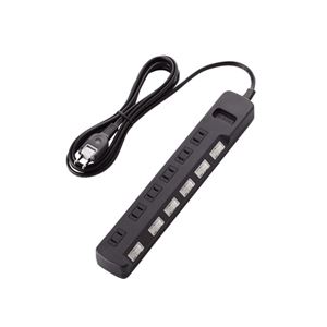 （まとめ）エレコム 個別スイッチ付 雷ガードタップ T-K5A-2625BK【×2セット】