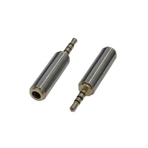 （まとめ）変換名人 AVプラグ 3.5mm（メス） to 2.5mm（オス）4極 AV／35J-25PT【×20セット】