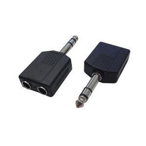 （まとめ）変換名人 AVプラグ 6.5（メス）2P to 6.5mm（オス）ステレオ AV／652J-65PS（2P）【×20セット】