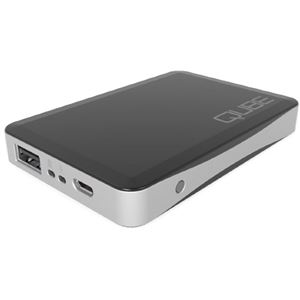 （まとめ）QUBE モバイルバッテリー ブラック ADD-SL-002-B【×2セット】