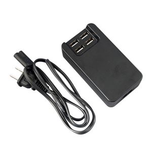 （まとめ）ブライトンネット 4ポート USB ACアダプタ BS-USBAC4PORT／BK【×2セット】
