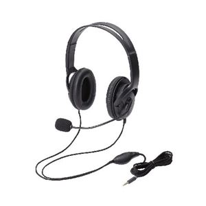（まとめ）エレコム ヘッドセット（4極両耳大型オーバーヘッド） HS-HP23TBK【×2セット】