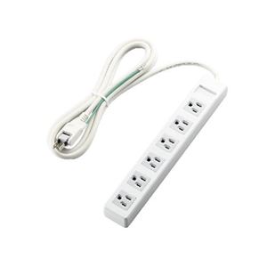 （まとめ）エレコム 3ピンプラグ対応タップ（マグネット付） T-T1B-3625WH【×2セット】