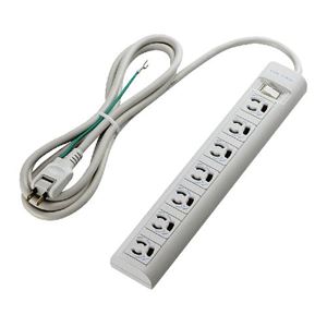 （まとめ）エレコム 抜け止めマグネット雷タップ T-Y3A-3720WH【×2セット】