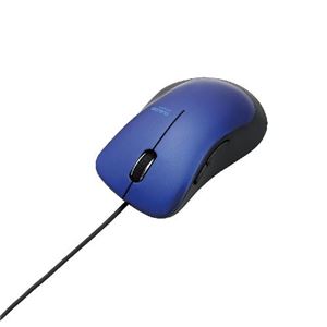 （まとめ）エレコム BlueLEDマウス／M-BL25シリーズ／有線／静音5ボタン／ブルー M-BL25UBSBU【×3セット】