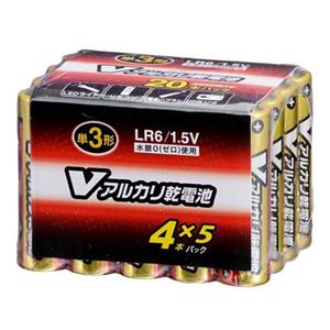 （まとめ）オーム電機 アルカリ乾電池 Vシリーズ 単3形×20本パック LR6S20PV LR6S20PV【×5セット】