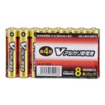 （まとめ）オーム電機 アルカリ乾電池 Vシリーズ 単4形×8本パック LR03S8PV LR03S8PV【×10セット】