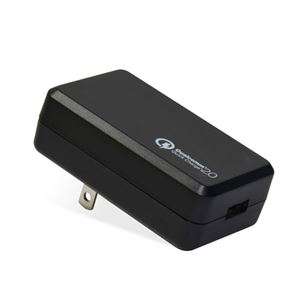 （まとめ）日本トラストテクノロジー 超急速USB充電器 ブラック QUICKC20BK【×2セット】