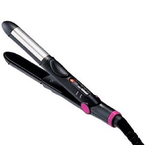 （まとめ）ツインバード ミニヘアアイロン ブラック HI-2732B【×2セット】