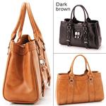 LANEVE デザイントートバッグ 6カラー LE-2008 キャメル
