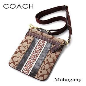 COACH（コーチ） スカーフストライプショルダーバッグ MAHOGANY/BKHMA