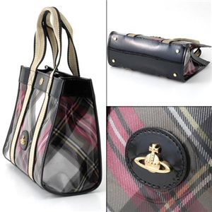 Vivienne Westwood�i���B���B�A���E�G�X�g�E�b�h�j�@�|�[�`�t�o�b�O�@TRANSPARRENT TARTAN�@4077 Nero