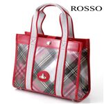 Vivienne Westwood（ヴィヴィアンウエストウッド）　ポーチ付バッグ　TRANSPARRENT TARTAN　4077 Rosso