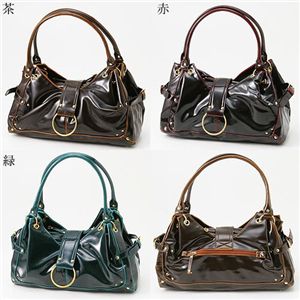Raviage(ラヴィアーシュ) エナメルショルダーバッグ RA-1506 ブラウン