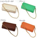 LANEVE(ランイヴ)イントレチャートチェーン付ウォレット　LE-5005 ブラウン