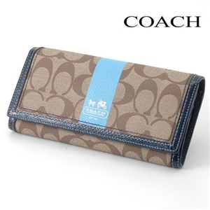 COACH（コーチ） 長財布　ヘリテージ　スリムエンベローブ　40921ブルー/BKHBL