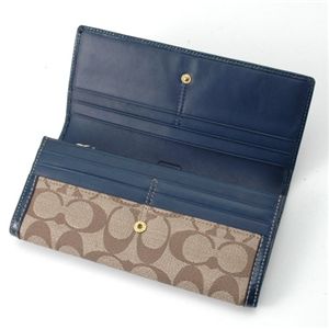 COACH(コーチ) 長財布 ヘリテージ スリムエンベローブ 40921ブルー/BKHBL