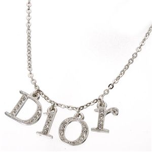 Dior  ネックレス シルバー ロゴ キラキラ ストーン シンプル Dior