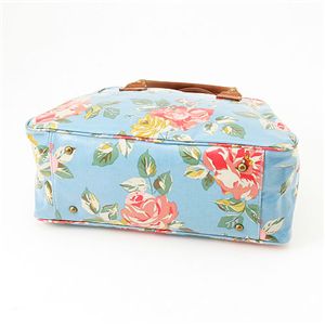 Cath Kidston@obO  Bowling Bag With Leather  230308 Box Floral Blue