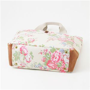 Cath KidstoniLXLbh\jc^g[g TALL TOTE WITH LEATHER 244701 Chiswick Flower Stone/Boat Royal Blue