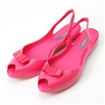 melissa(メリッサ) リボン オープントゥ ラバーサンダル Pink 40(約：25.5〜26.0cm)