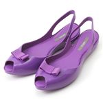 melissa(メリッサ) リボン オープントゥ ラバーサンダル Purple 40(約：25.5〜26.0cm)