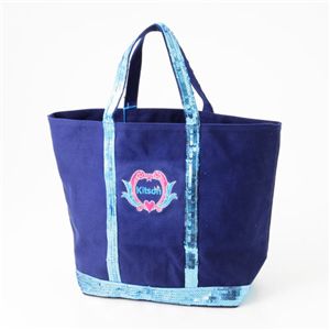 kitson(キットソン) スパンコール トートバッグ 3874・Navy×LightBlue