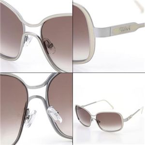 Chloe(クロエ) サングラス 2143-04 ブラウングラデーション×マットシルバー&ホワイト
