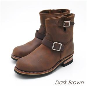 gorilla グッドイヤーウエルトオイルレザー　エンジニアショートブーツ（ＷＧ-1416）　クレージーホース（ダークブラウン）　7.0（25.0ｃｍ）